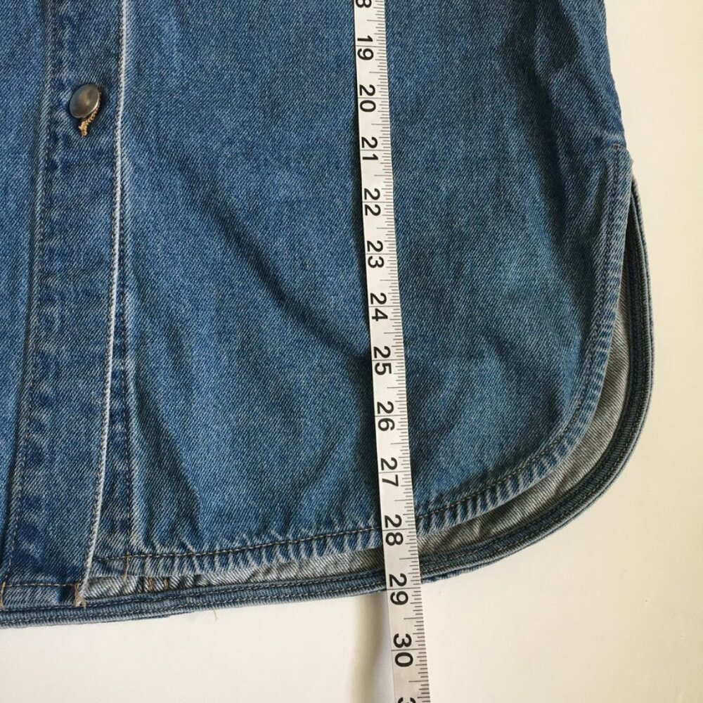 H&M DIY Distressed Denim Vest Womens XS Blue Jean Vest - Picture 9 of 11